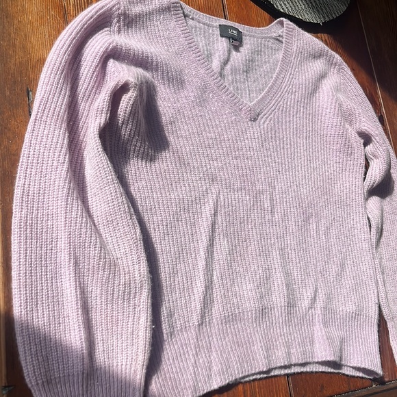 Line cashmere sweater Lilac - Picture 3 of 3
